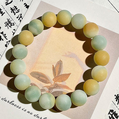 Natural Skin Bodhi Seed Polished White Jade Bodhi Bracelet - Touch Bling