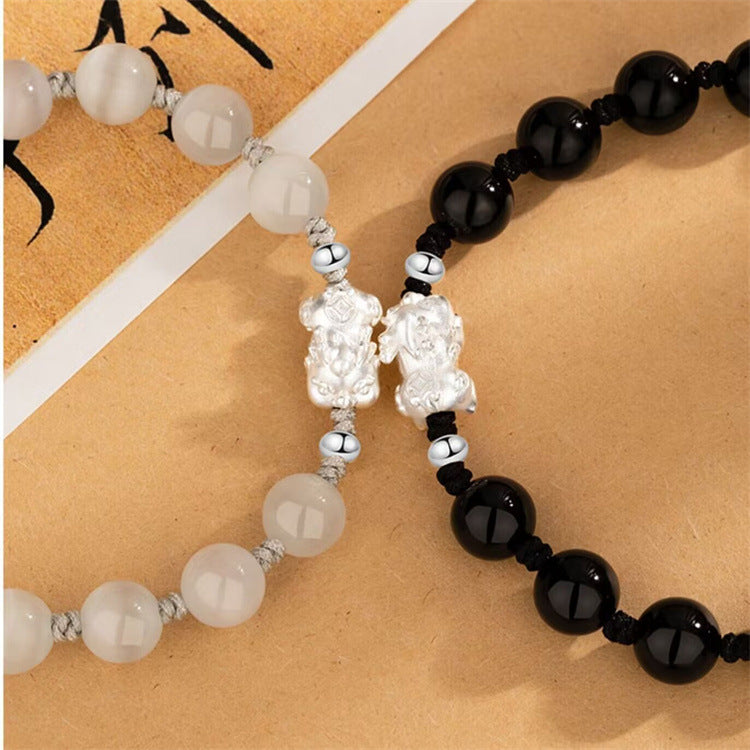 DIY Design S925 Silver Couple Pixiu Bracelet - Touch Bling
