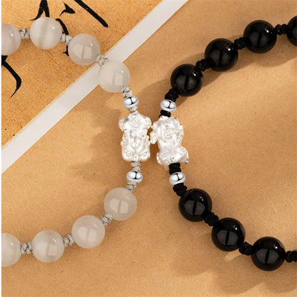 DIY Design S925 Silver Couple Pixiu Bracelet - Touch Bling