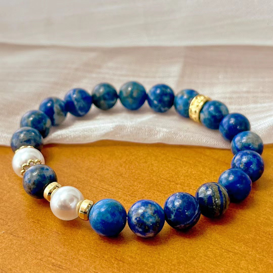 Retro Natural Lapis Lazuli Bracelet Premium Handmade Beaded Bracelet - Touch Bling