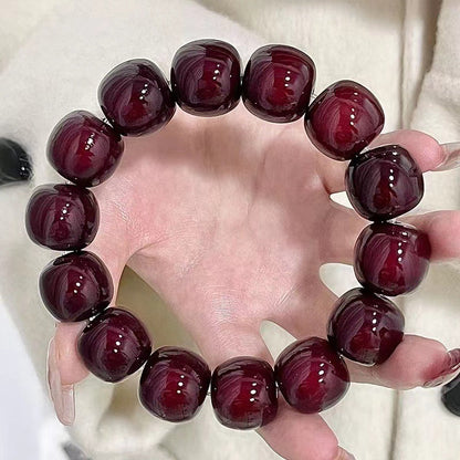 Pulsera grande de semillas de Bodhi color cereza