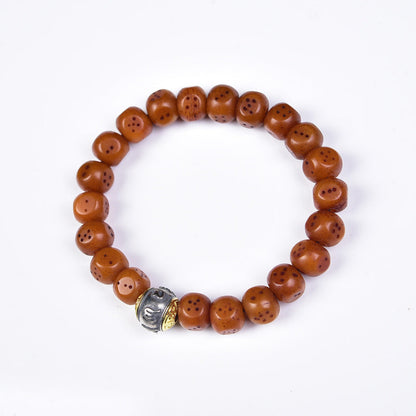 Natural Old Camel Bone Bracelet, Pure Hand-carved Dice Tibetan Bead Bracelet - Touch Bling