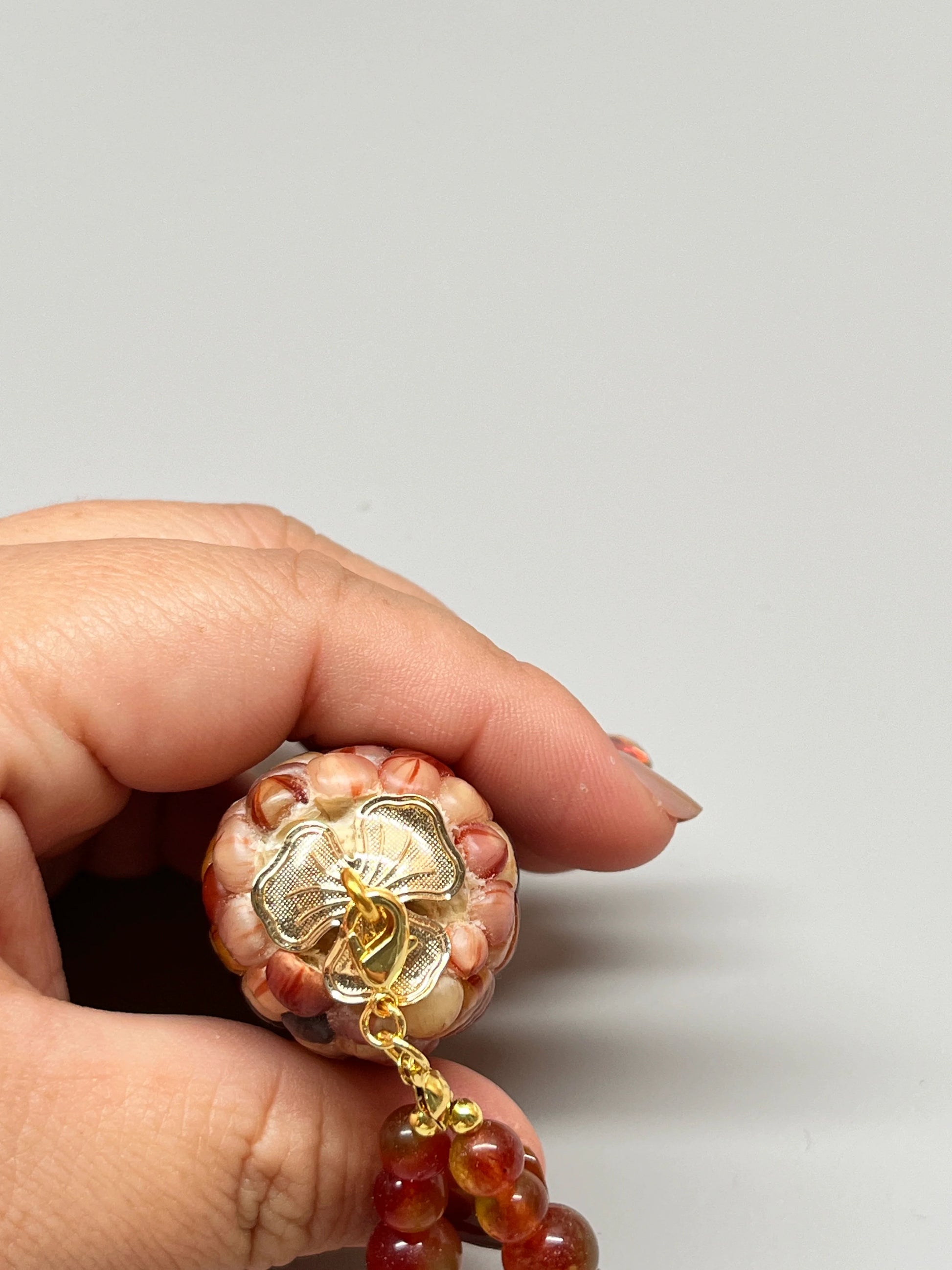 High-Transparency Gemstone Pink Blood Corn Ornament for Reducing Stress - Touch Bling