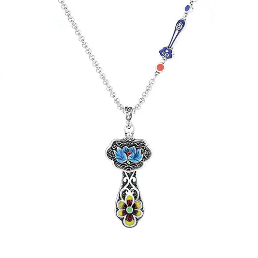 The Lotus of Divine Wish Ruyi Pendant Necklace