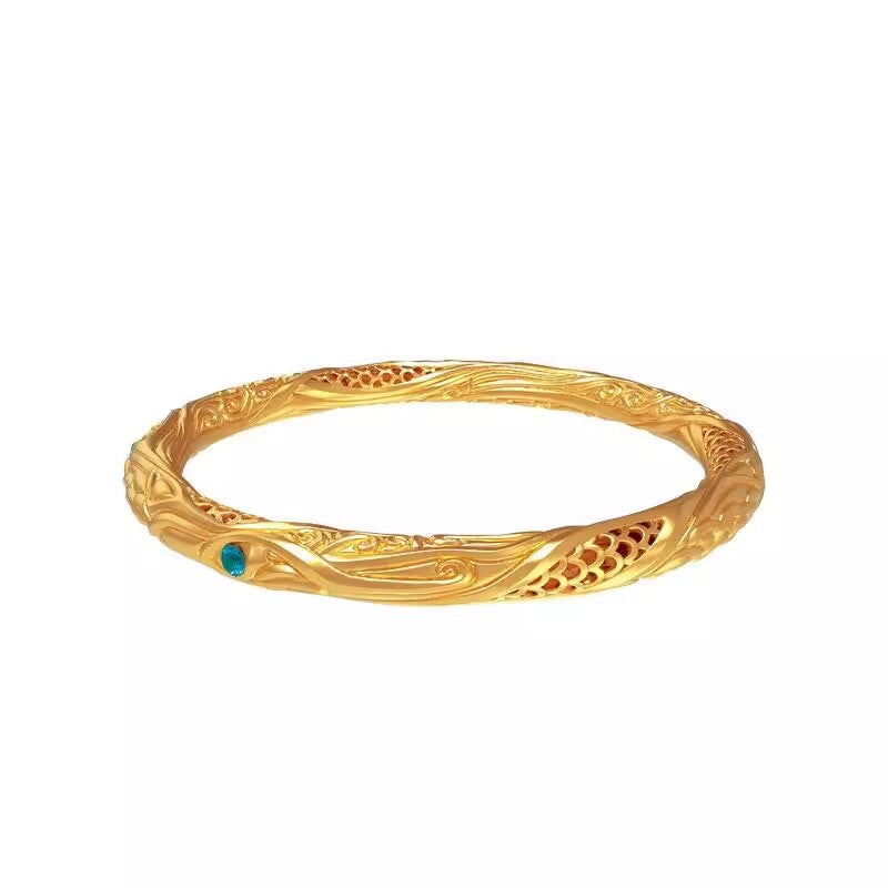 Nezha's Magic Circle Bracelet – Unisex Golden-Plated Bangle for Couples - Touch Bling