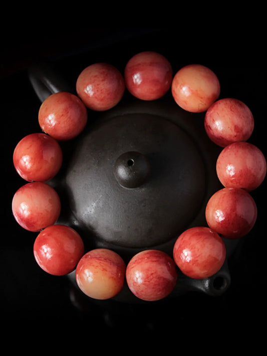 Pulsera de Buda con cuentas redondas de hueso de camello natural