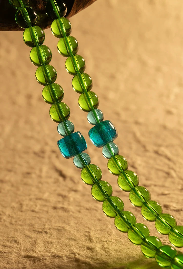 8mm Natural Green Agate 108 Bead Mala High Quality Bracelet Prayer Beads