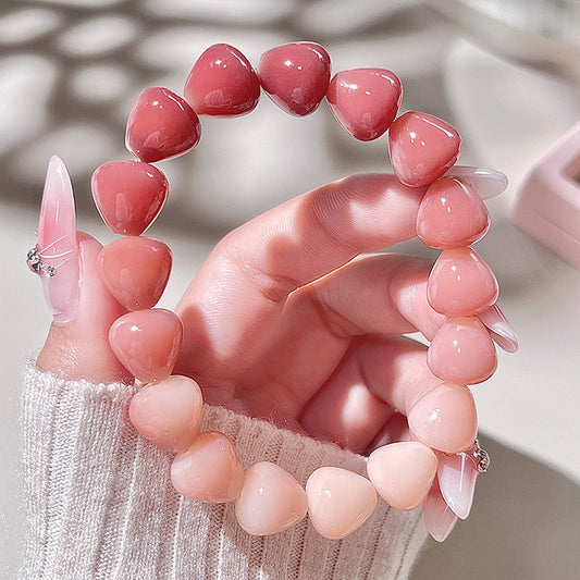 Pink Droplet-Shaped Bodhi Bracelet – Multi-Color Options Available - Touch Bling