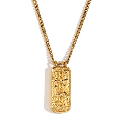 Fashion Angel Number Necklace Stainless Steel Plated 18K Gold Necklace for Women - Touch Bling