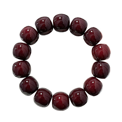 Pulsera grande de semillas de Bodhi color cereza