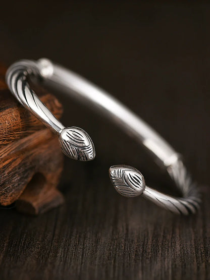 Tibetan Bracelet Pure Silver Heart Sutra Bracelet for Inner Peace