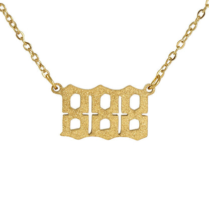 New Stainless Steel Gold Dust Angel Number Necklace 111-999 | 18K Titanium Steel Dainty Necklace - Touch Bling