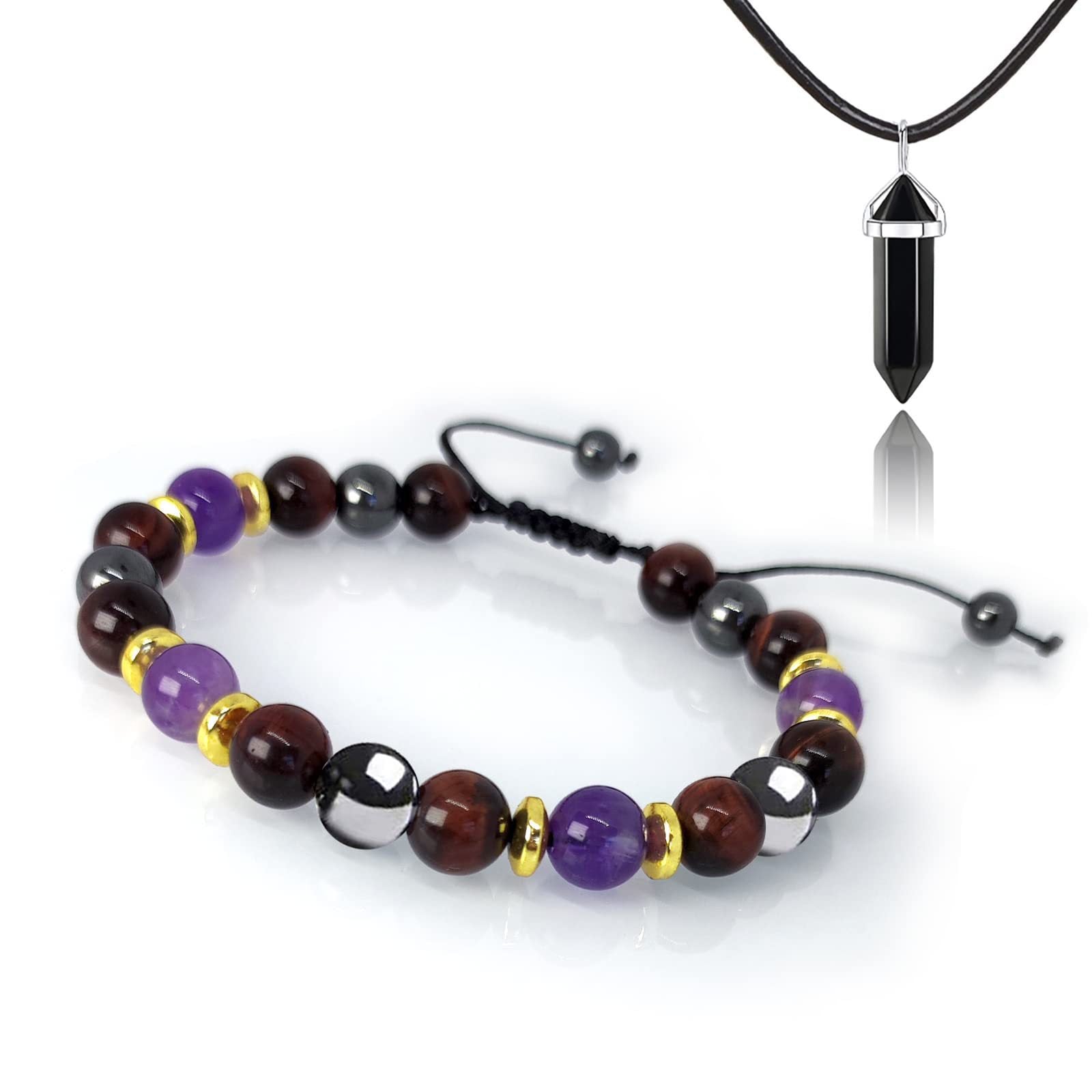 Seven Chakra Energy Bracelet Beaded Braided Healing Bracelet for Meditation - Touch Bling