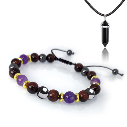Seven Chakra Energy Bracelet Beaded Braided Healing Bracelet for Meditation - Touch Bling