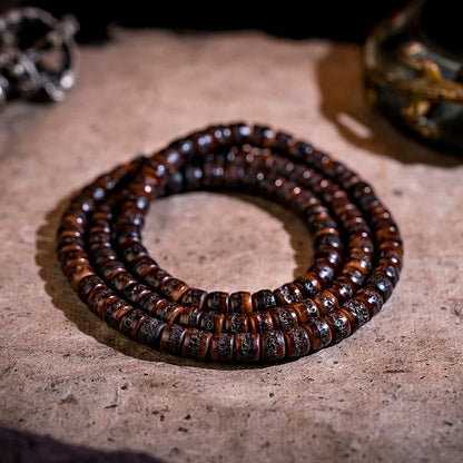 Cuentas de oración Gabala de hueso de yak tibetano natural de 108 cuentas para práctica espiritual