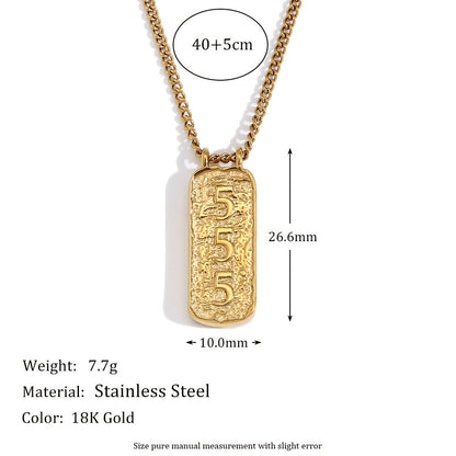 Fashion Angel Number Necklace Stainless Steel Plated 18K Gold Necklace for Women - Touch Bling