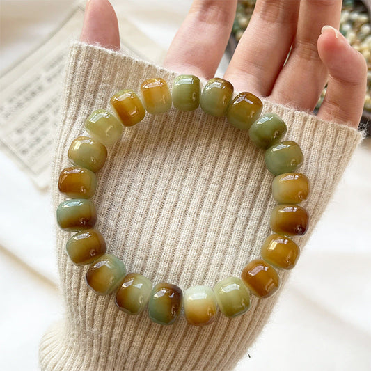 Natural Bodhi Bracelet with Burger-Shaped Beads (Multiple Colors Available) - Touch Bling