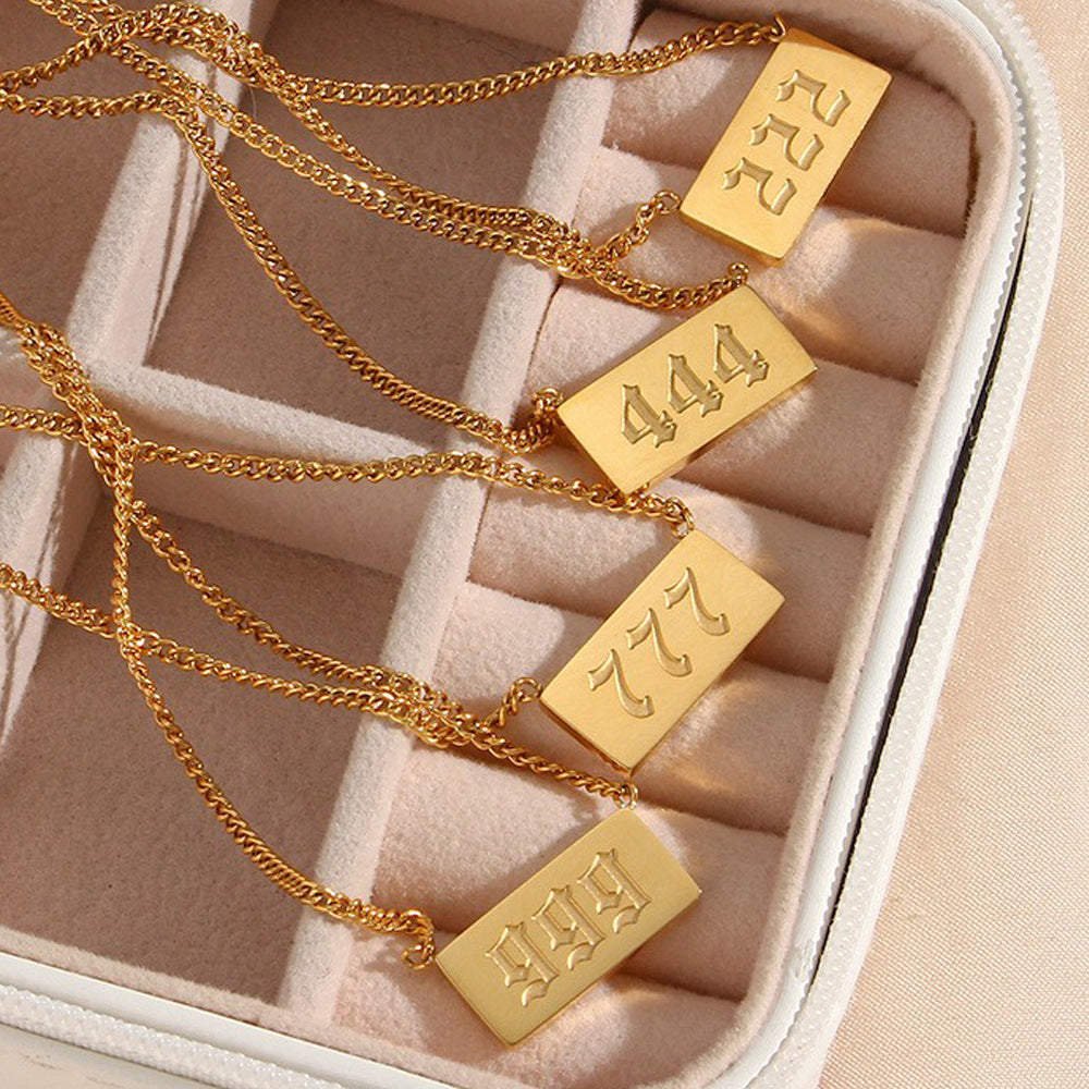 111-999 Angel Number Tag Necklace Stainless Steel Dainty Necklace - Touch Bling