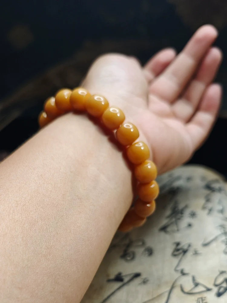 Natural Bodhi Root Bracelets Beaded Bracelet for Peace