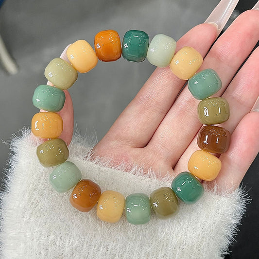 New Bodhi Bracelet with Burger-Shaped Beads (Multiple Colors Available) - Touch Bling
