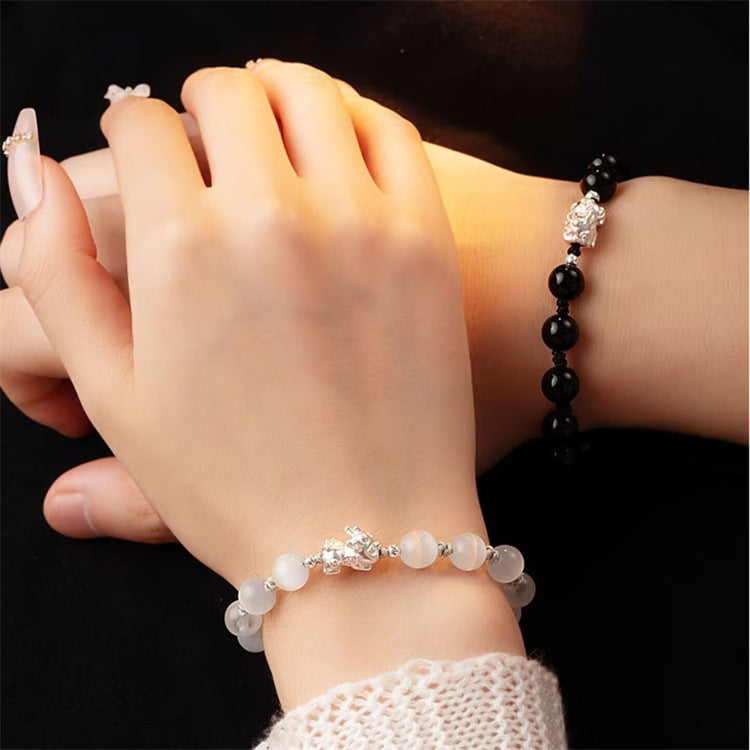 DIY Design S925 Silver Couple Pixiu Bracelet - Touch Bling