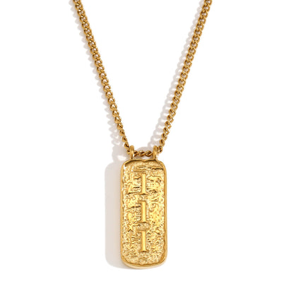 Fashion Angel Number Necklace Stainless Steel Plated 18K Gold Necklace for Women - Touch Bling