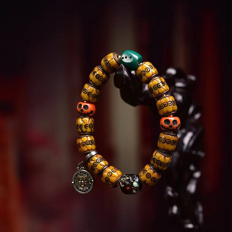 Tibetan Hand-Carved Yak Bone Bracelet – Unique Spiritual Tibetan-Style Bracelet - Touch Bling