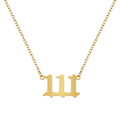 Stainless Steel Necklace Angel Number Necklace 111-999 for Women - Touch Bling