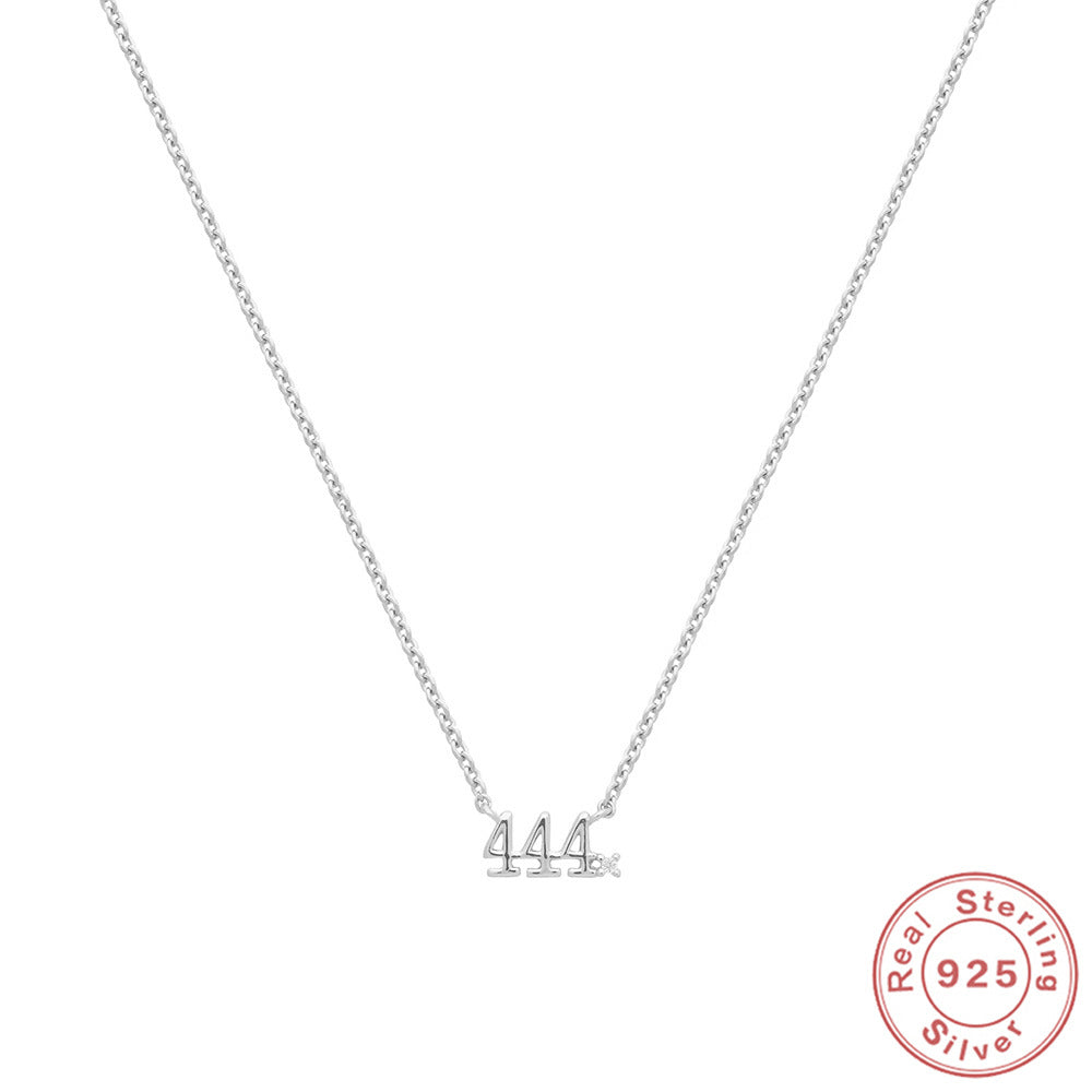 S925 Sterling Silver Angel Number 777 Necklace Zirconia Pendant Dainty Necklace - Touch Bling