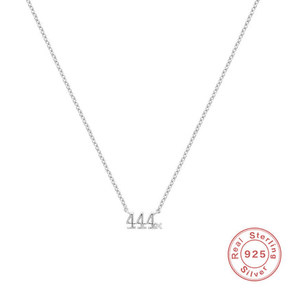 S925 Sterling Silver Angel Number 777 Necklace Zirconia Pendant Dainty Necklace - Touch Bling