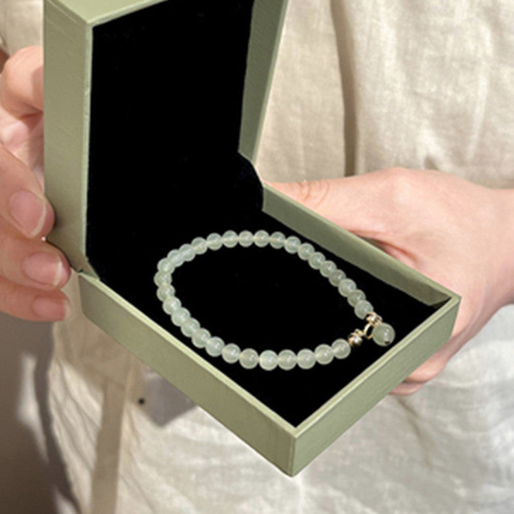 Natural Hetian Jade Bead Bracelet - Touch Bling