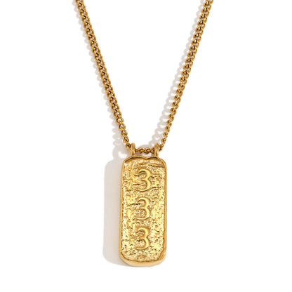 Fashion Angel Number Necklace Stainless Steel Plated 18K Gold Necklace for Women - Touch Bling
