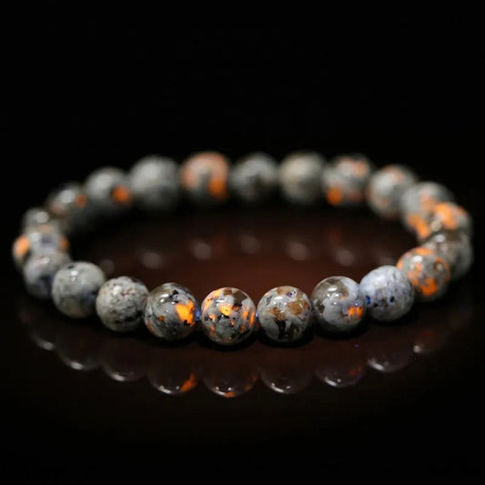 Flame Stone Energy Bracelet Single Circle Round Bead Bracelet - Touch Bling
