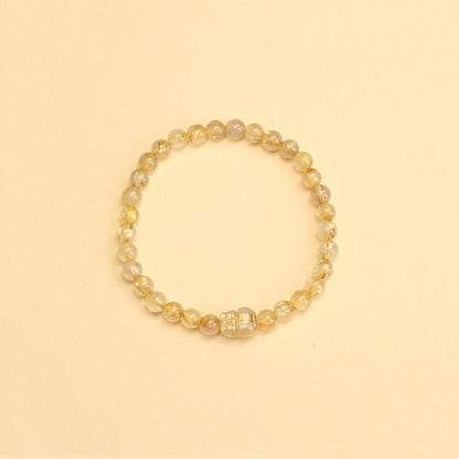 Natural Rutilated Quartz Handmade Beaded Pixiu Bracelet - Touch Bling