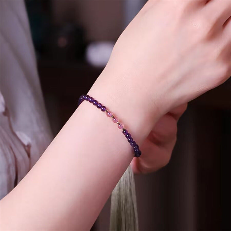 Natural Amethyst Bracelet Female Strawberry Crystal Bracelet - Touch Bling