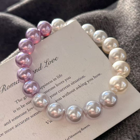 10mm High Quality Artificial Crystal Pearl Bracelet Gradient Color bracelet - Touch Bling