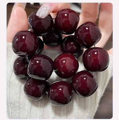 Pulsera grande de semillas de Bodhi color cereza