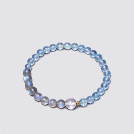 Aquamarine Bracelet Handmade Beaded Women's Crystal Jewelry - Touch Bling