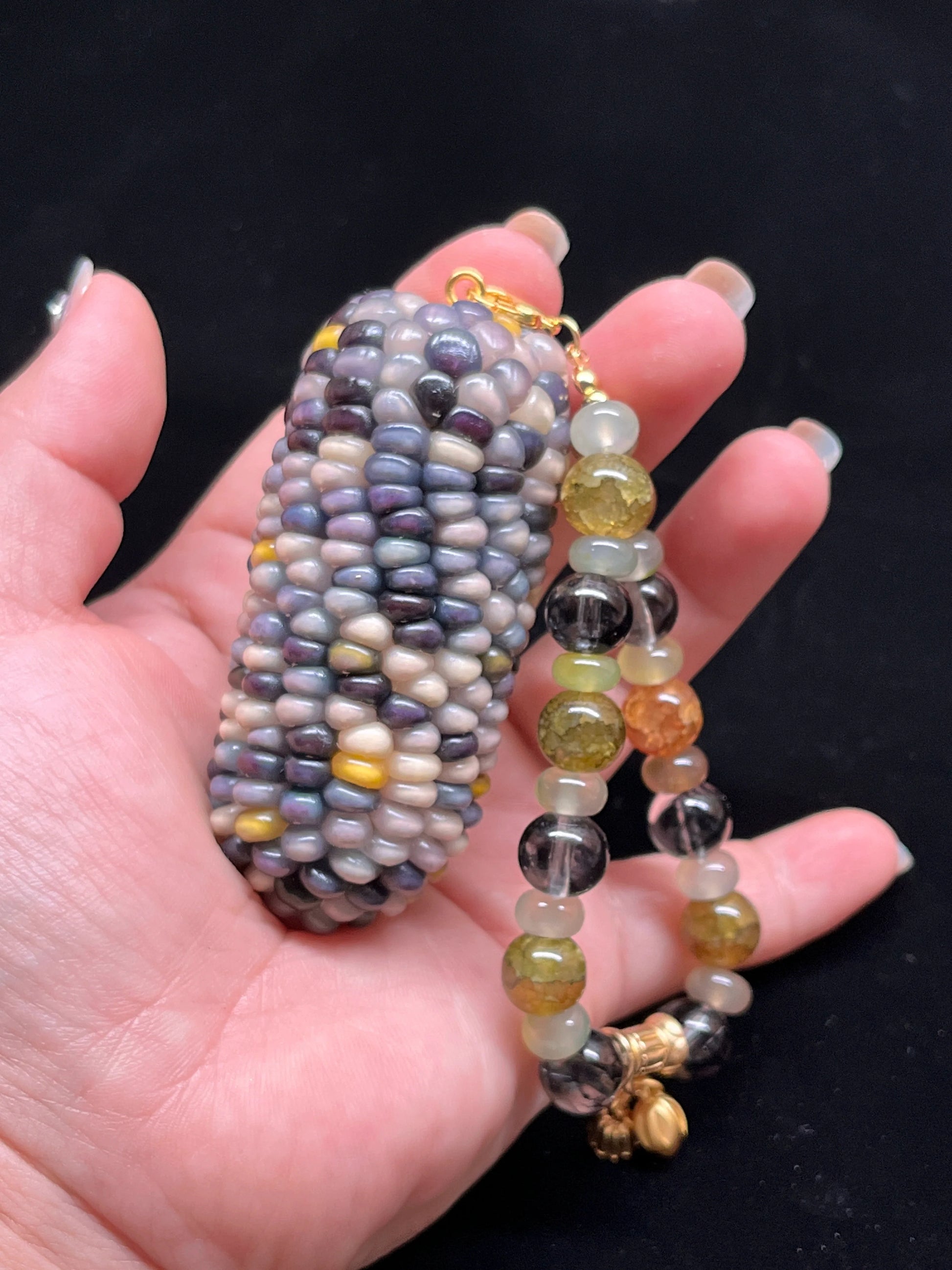 Blue-Purple Corn Ornament for Stress Relief and Meditation - Touch Bling