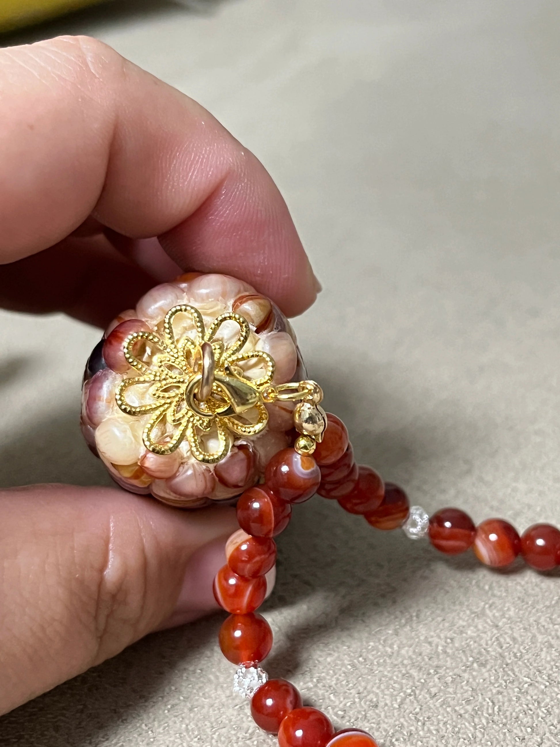 High-Transparency Gemstone Pink Blood Corn Ornament for Reducing Stress - Touch Bling