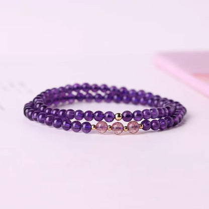 Natural Amethyst Bracelet Female Strawberry Crystal Bracelet - Touch Bling