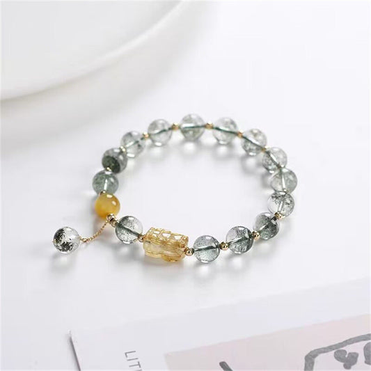 Natural Green Ghost Crystal Pixiu Bracelet - Touch Bling