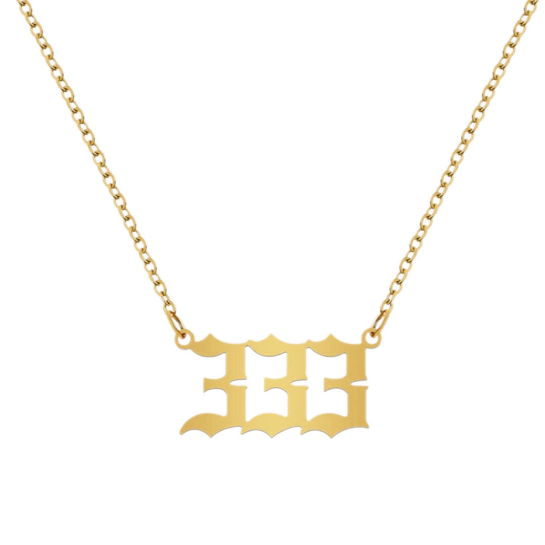 Stainless Steel Necklace Angel Number Necklace 111-999 for Women - Touch Bling