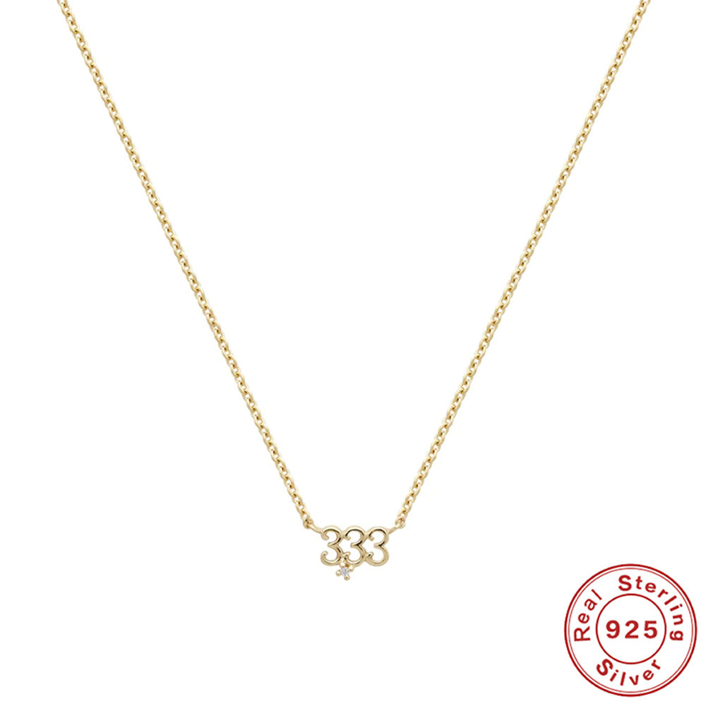 S925 Sterling Silver Angel Number 777 Necklace Zirconia Pendant Dainty Necklace - Touch Bling