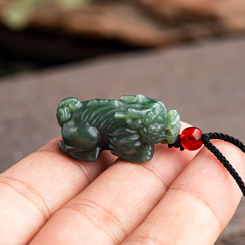 Natural Hetian Jade Wealth Pi Xiu Pendant – Prosperity and Protection - Touch Bling