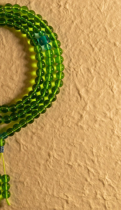 8mm Natural Green Agate 108 Bead Mala High Quality Bracelet Prayer Beads