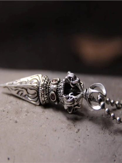 S925 Sterling Silver Body Protector Vajra Pestle Pendant - Touch Bling