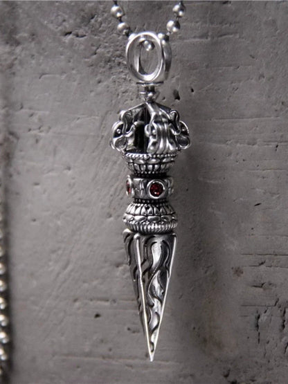 S925 Sterling Silver Body Protector Vajra Pestle Pendant - Touch Bling