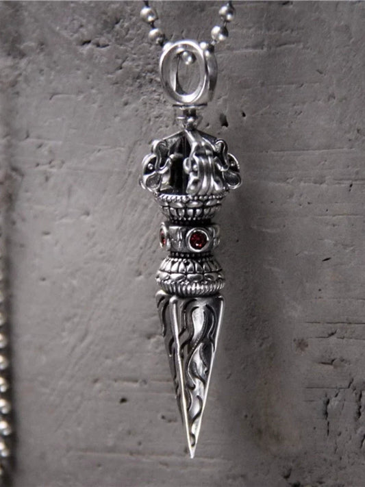 S925 Sterling Silver Body Protector Vajra Pestle Pendant - Touch Bling