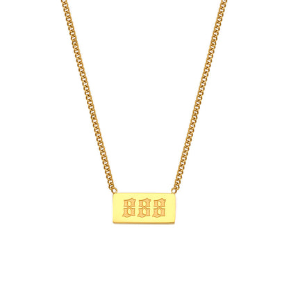 111-999 Angel Number Tag Necklace Stainless Steel Dainty Necklace - Touch Bling
